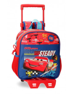 MOCHILA ADAP. 25CM. C/CARRO. CARS LETS RACE